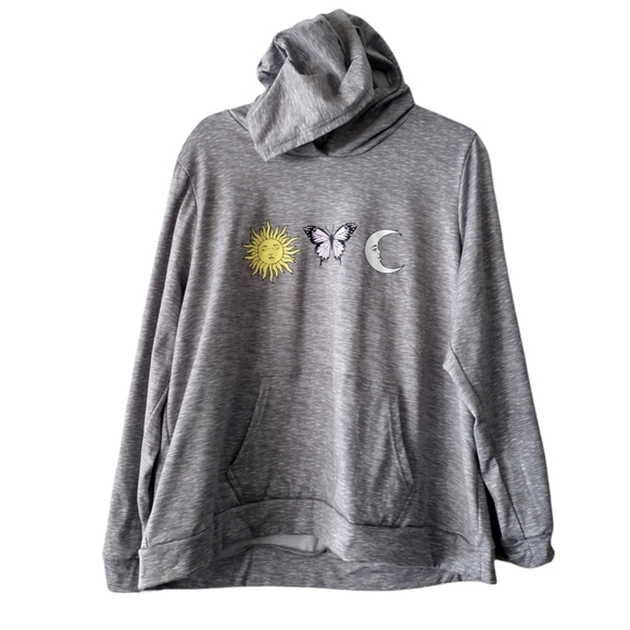LA+Image Graphic Hooded Sweatshirt 2X Gray - Picture 11 of 12
